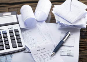 Receipts with calculator